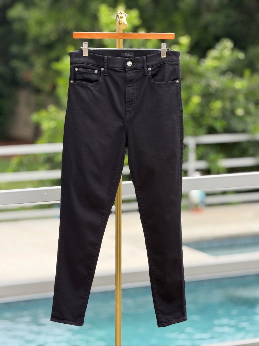 Polo Ralph Lauren Black Slim Jeans with Branded Button